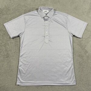 Collars and Co Polo Shirt Mens Small Short Sleeve Dots Dress Lightweight